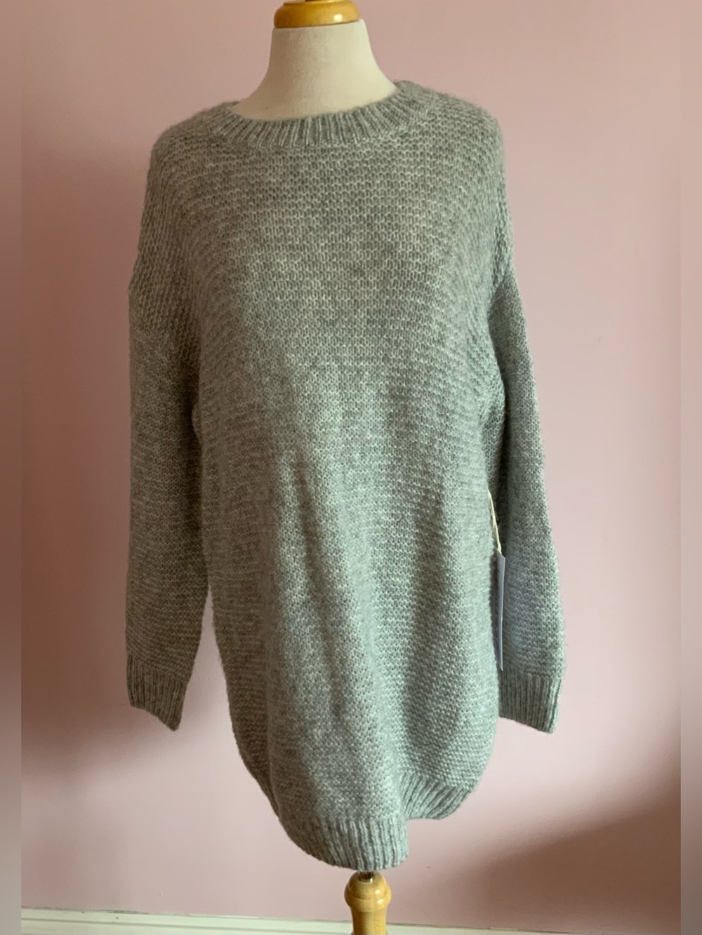 Grey Crewneck Women's Sweater/Tunic